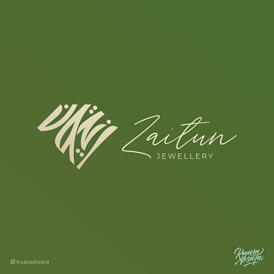 Zaitun Jewellery Arabic Logo Design | شعار عربي خط عربي زيتون ابداع تايبوجرافي تصميم جرافيك خط خطاط خطاطين رسم رمزيات شعار شعارات فن كاليجرافي لوجو لوقو مخطوطة مصمم