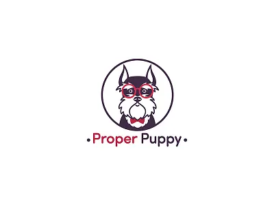 Logo for "Proper Puppy" design dog funny logo schnauzer