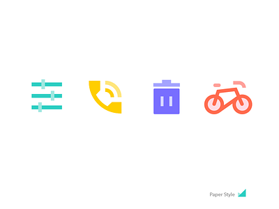 Paperstyle Icon III bike icon illustration phone setting trash ui