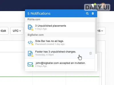 DailyUI - 049 - Notifications dailyui notifications ui ux