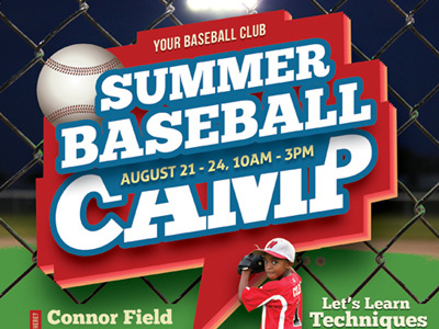 Baseball Camp Flyer Templates ad advert baseball camp flyer photosho sport summer template