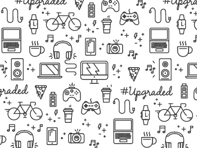 Tech Icons icons line millenial pattern tech upgrade vector