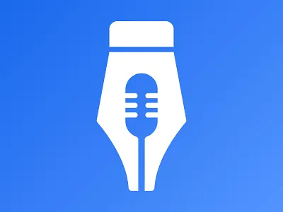 Designer Radio branding fountain pen gestalt illustrator microphone negative space nib