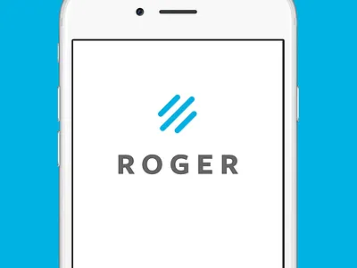 Roger app logo logo design product branding product naming