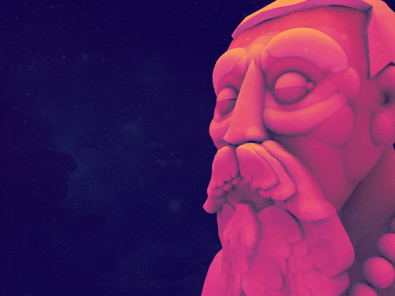 P I N E Δ L 3d gif 3d illustration animation beard character cinema 4d dlgnce loop meditate