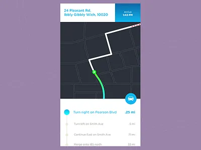 Navigation UI daily ui directions map mobile navigation ui