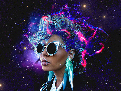 photon bluesecatero girl model nebula space
