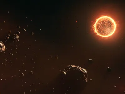 The Great Conductor - Sun and Asteroids after effects asteroids galaxies nativity space stars sun