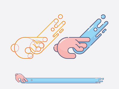 Hand Paint blue hand minimal paint pink