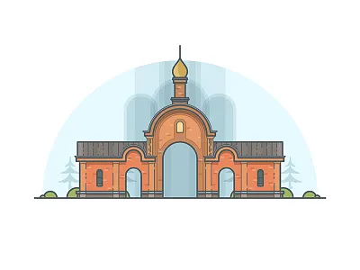 Architecture arch church entrance line art