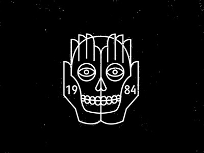 Dribbble 400x300 1984 dark georgeorwell graphicdesign hands marks minimal skull symbol