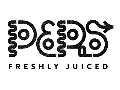 Pers logo black identity juice logo pers press type type design typography