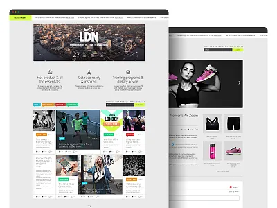 Running Blog app blog design feed filter news nike sport store ui ux web