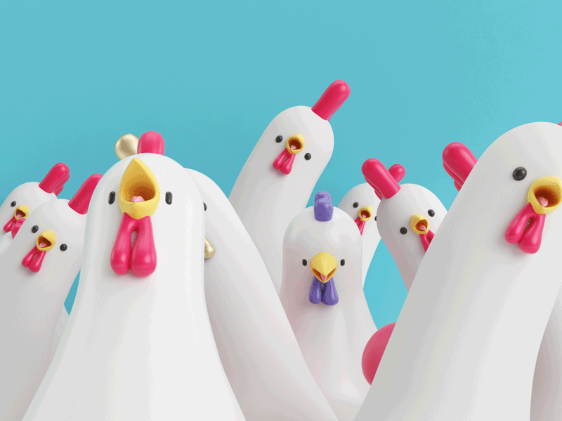 POLLOS! 3d character chicken pollos render