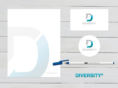 D For Diversity business cards illustrator letterhead mockup pen