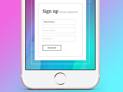 Registration Form for Mobile mobile forms mobile signup registration