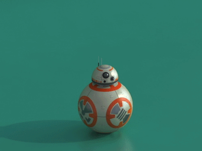 ฺBB-8 having fun animation bb 8 bb8 c4d droid force awakens gif loop star wars