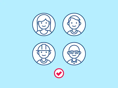 Operator's faces (SDAVO.1) archaeology face icon motion ok operator preventive sdavo valid workers