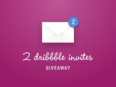 2 Dribbble Invites Giveaway dribbble giveaway gradient icon invite invites mail notification