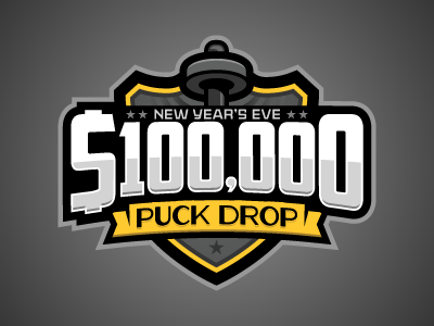 NYE Puck Drop daily fantasy sports dfs fantasy hockey logos new years eve nhl puck drop sports sports design sports logos