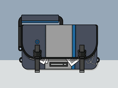 Fanny Pack of the Future bag illustration messenger bag office papers stitching work