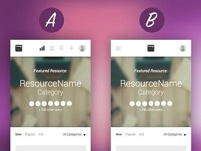 Pencil Case Header a or b buttons choose header icons menu nav vote