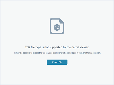 Unsupported File Message error icon pixel ui web