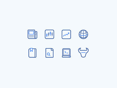 Icon Set - Day 055 #dailyui bullish dailyui finance icons line market set stock terminal