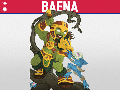 Baena baena barbarian charity commission defenders of eden illustration imp nepal