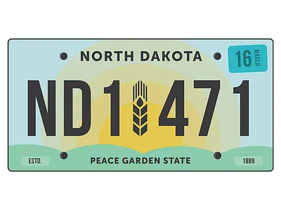 North Dakota License Plate Redesign license plates north dakota peace garden prairie state united states wheat