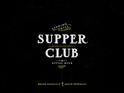 Spring Hill Supper Club antique line art logo