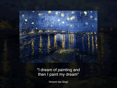 Starry Night Over the Rhone design framer interaction prototype ui ux vangogh