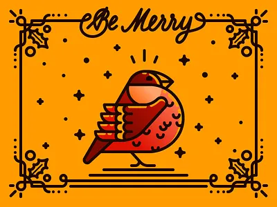 Happy New Year! animal bird hand lettering illustration lettering nature vector