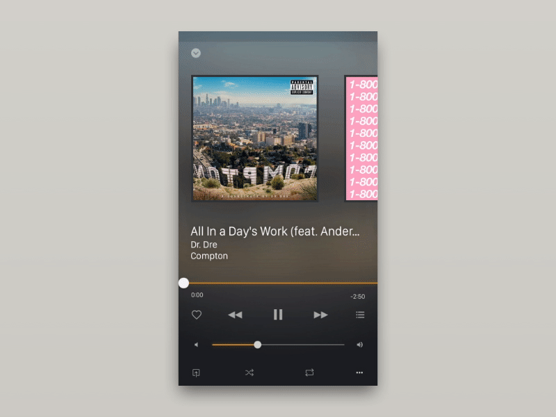 Daily UI 009: Music Player app bling dailyui hotline ios iphone minimal mobile music player orange ui ux