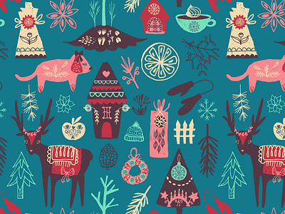 Winter Wonder Land illustration pattern surface design winter