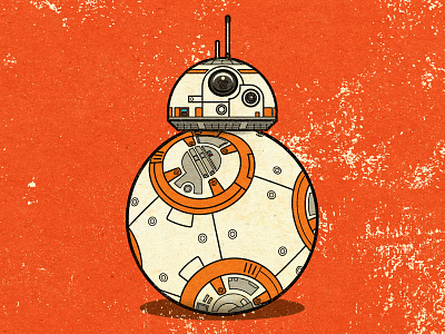 Obligatory BB-8 Image/Illustration bb 8 distress experiment illustration illustrator personal retro starwars texture vector