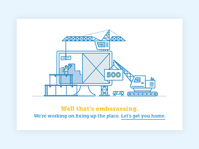 500 Error 500 construction error illustration site