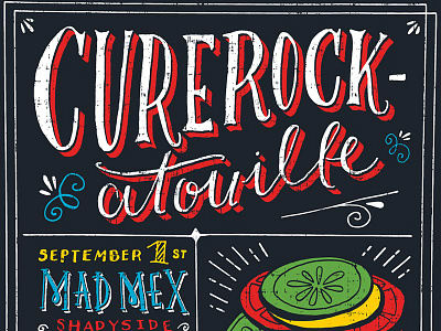 CureRock Poster chalkboard curerock hand lettered lettering letters ratatouille script type typography