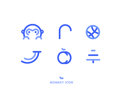 2016Monkey Year Icon ball banana icon illustration monkey peach tail tree