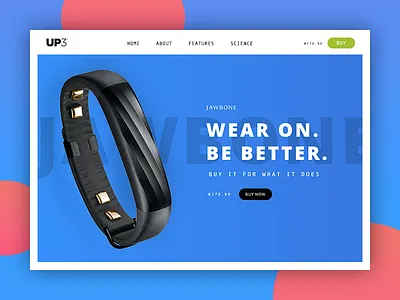Jawbone up3 - website design ui ux web website