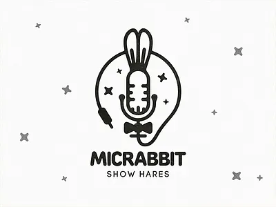 micrabbit bunny carrot icon logo microphone rabbit show sign