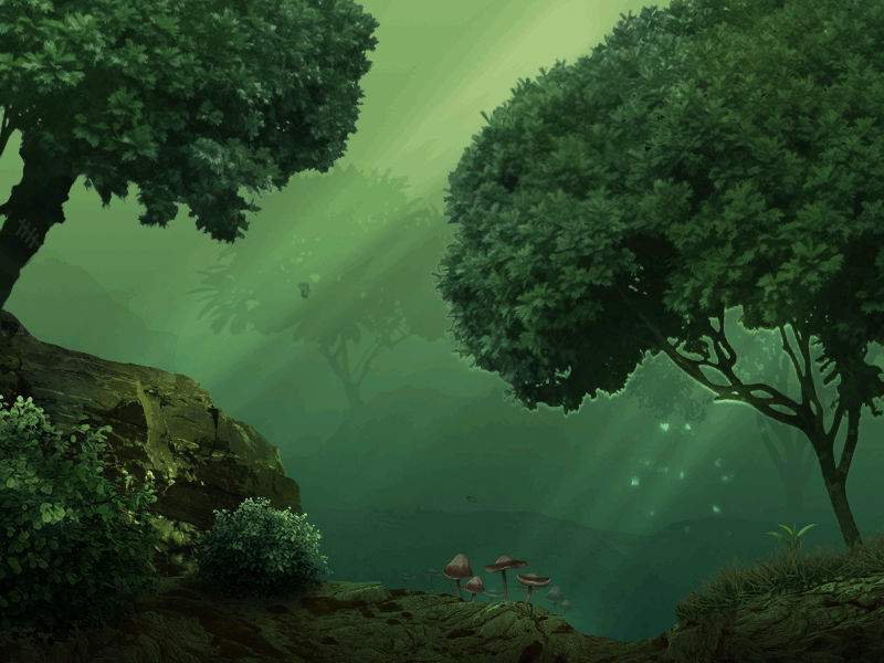 2D Game Scene after effects bushes environment forest game level design trees