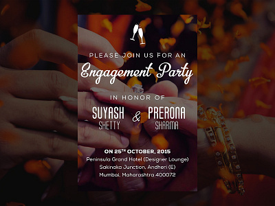 Indian Engagement Invite cocktail desi engagement india indian indian wedding invite mumbai party typography