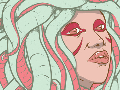 Octo Hair - Watermelon Honeydew color colorway comic illustration sarmel variations