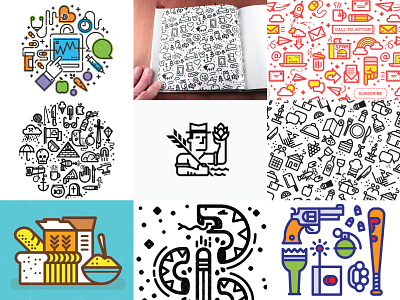 Best of Nine 2015 best dribbble illustration kevinmoran nine patterns vector