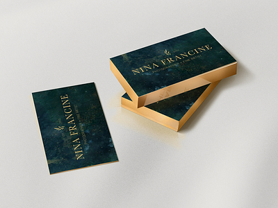 Nina Francine Branding branding design foil gold identity logo serif