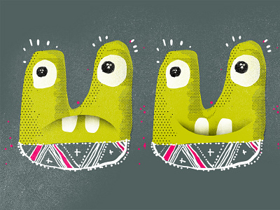 Happy Eyes drawing halftone illustration photoshop texture