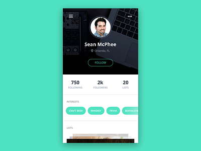 DailyUI 006 - Profile Page dailyui profile profile page ui