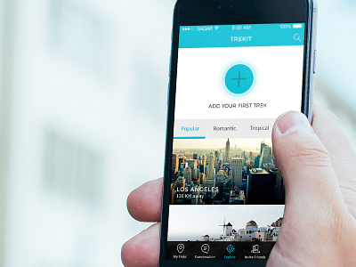 TrekIt Mobile App with free PSD files app explore ios trek trekit
