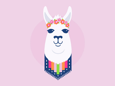 Daily Llama animal flat illustration llama